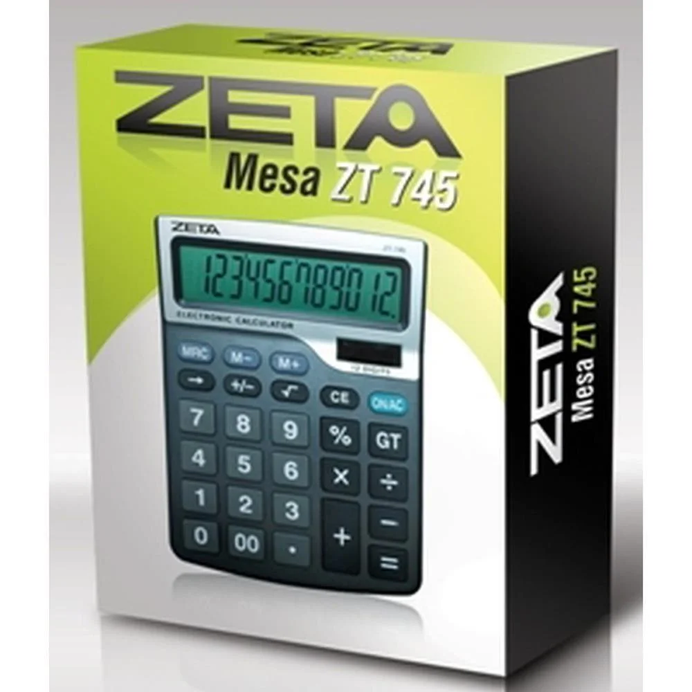 Calculadora De Mesa 12 Dig. Zeta Visor Grd Pr.sol Procalc - imagem 4