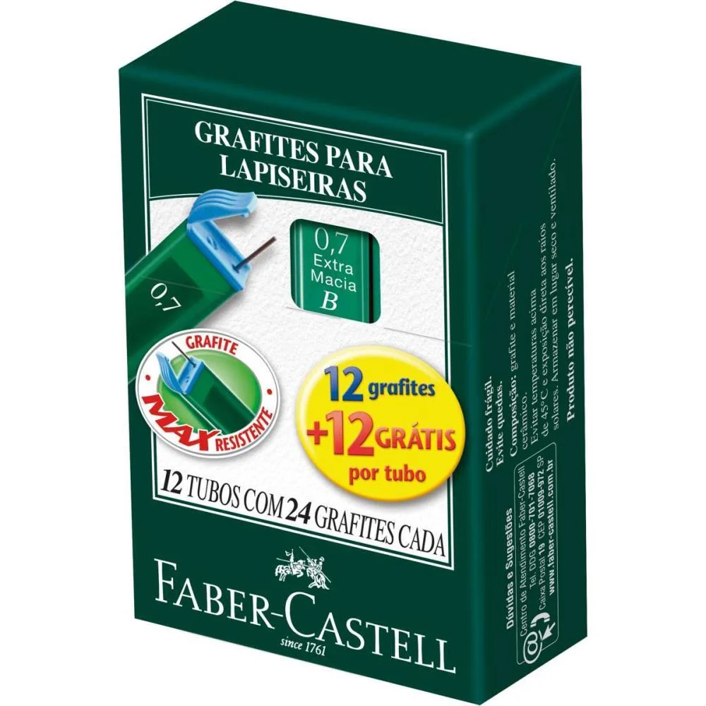 Grafite 0.7Mm Polymer B 12Tb X 24Mn Faber-Castell (Cx.c/12) - imagem 3