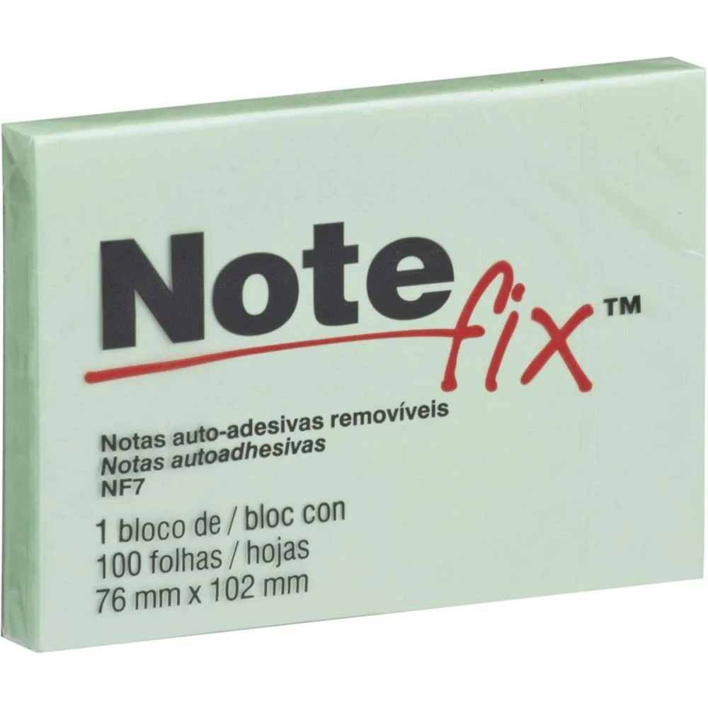 Bloco De Recado Autoadesivo Notefix 100F.76Mmx102Mm Verde 3M - imagem 3