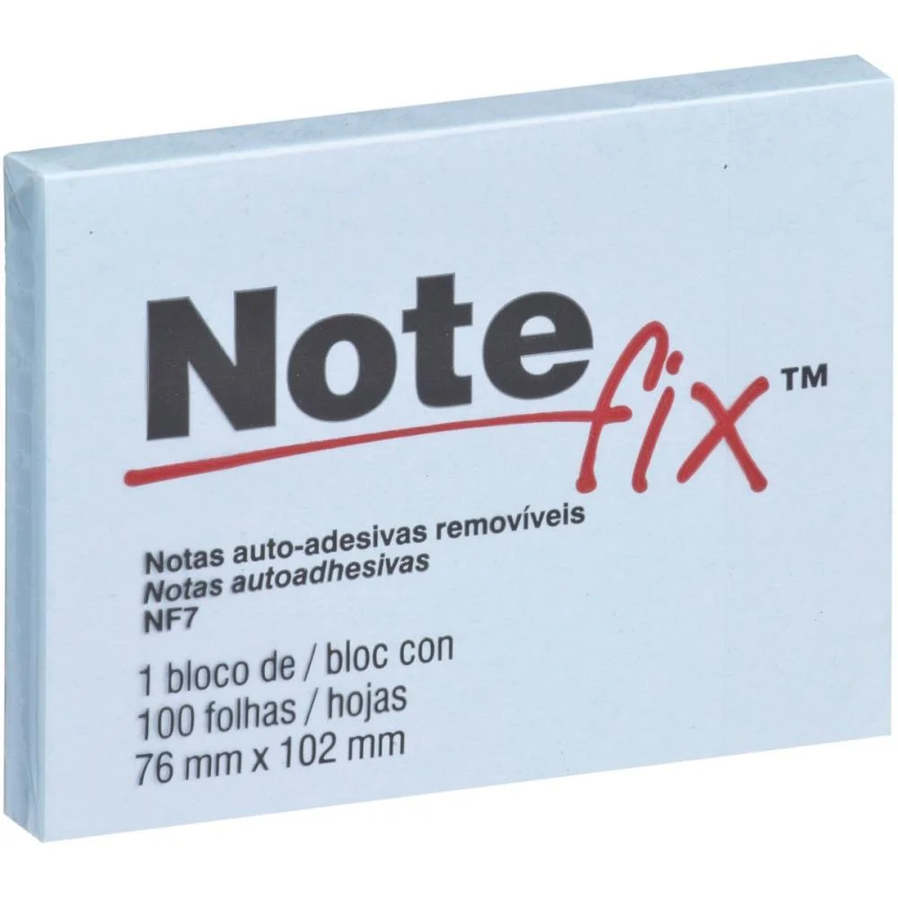Bloco De Recado Autoadesivo Notefix 100F.76Mmx102Mm Azul 3M - imagem 2