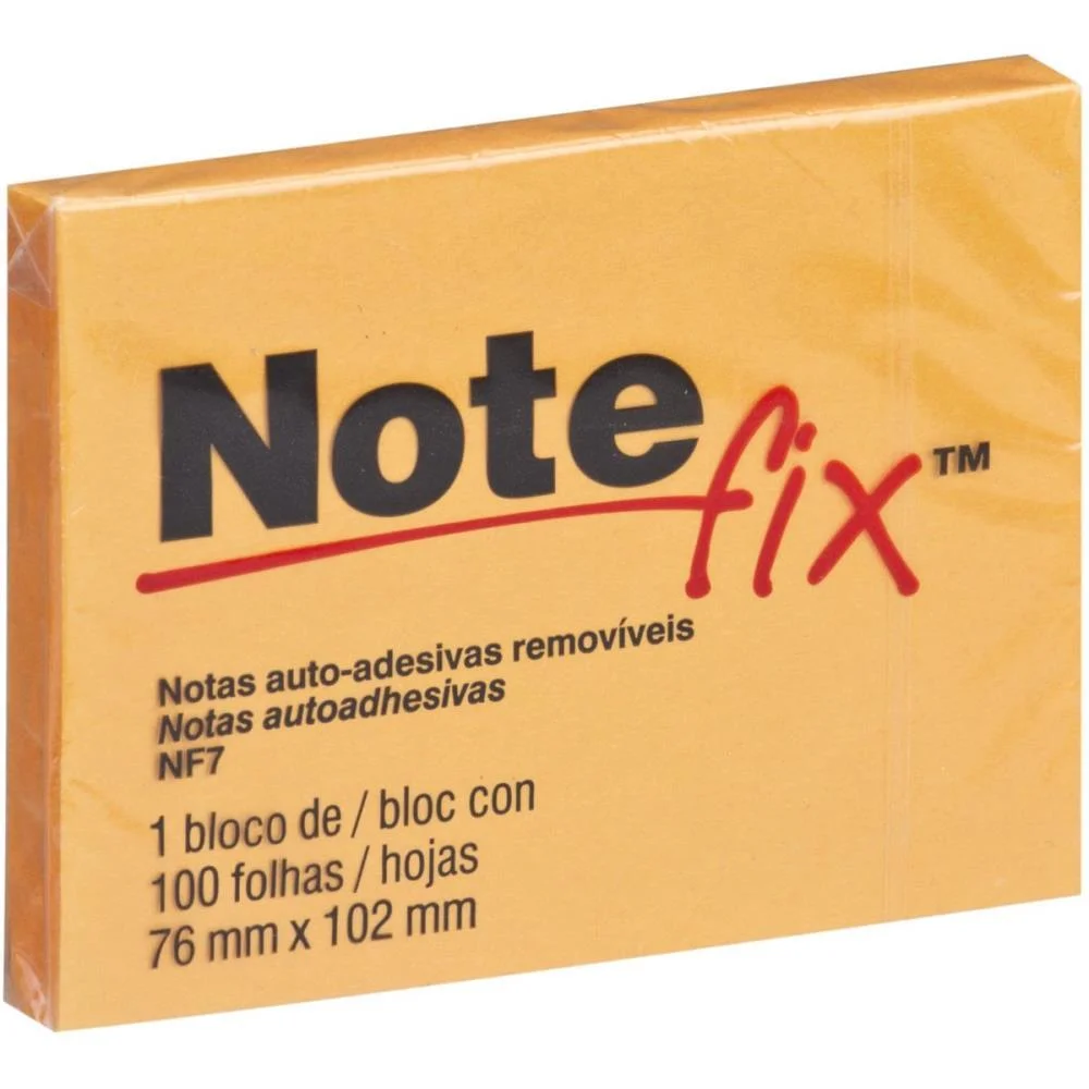 Bloco De Recado Autoadesivo Notefix 100F.76Mmx102Mm Laranj 3M - imagem 2