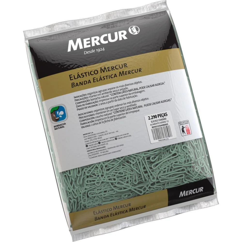 Elastico Para Alimento Verde N.12 1Kg 2290 Pecas Mercur (Pacote) - imagem 2