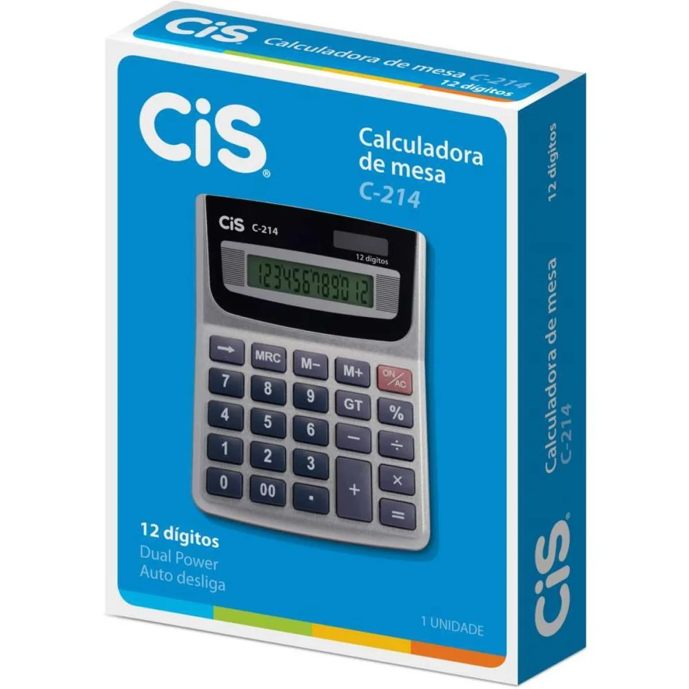 Calculadora De Mesa 12 Dig. Mod.calck C-214 Sertic - imagem 4