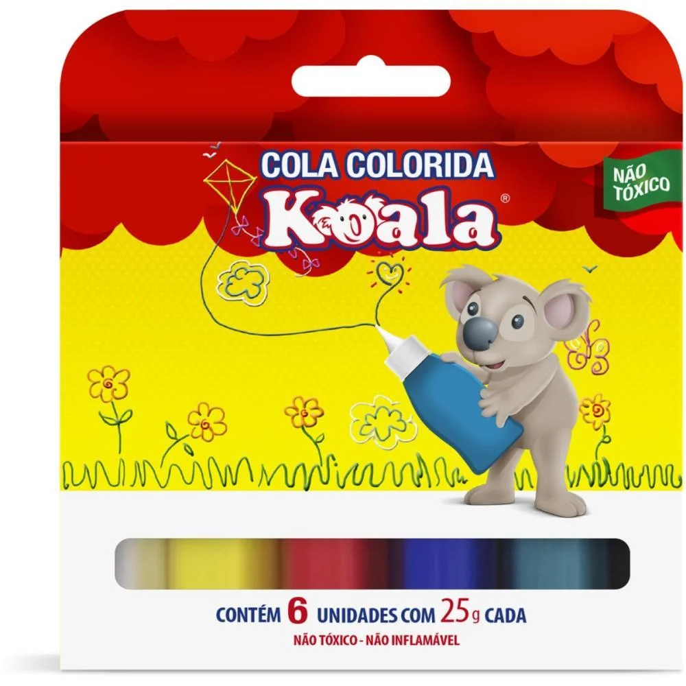 Cola Colorida Koala 6 Cores 25G Delta (Estojo) - imagem 3