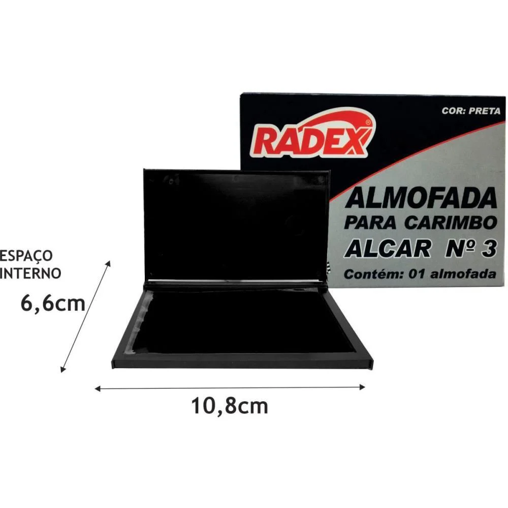 Almofada Carimbo N.3 Preta Radex - imagem 2