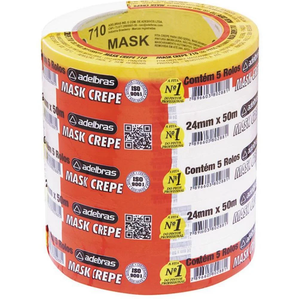 Fita Crepe 710 Mask Crepe 24Mmx50M Adelbras (Pct.c/05) - imagem 2