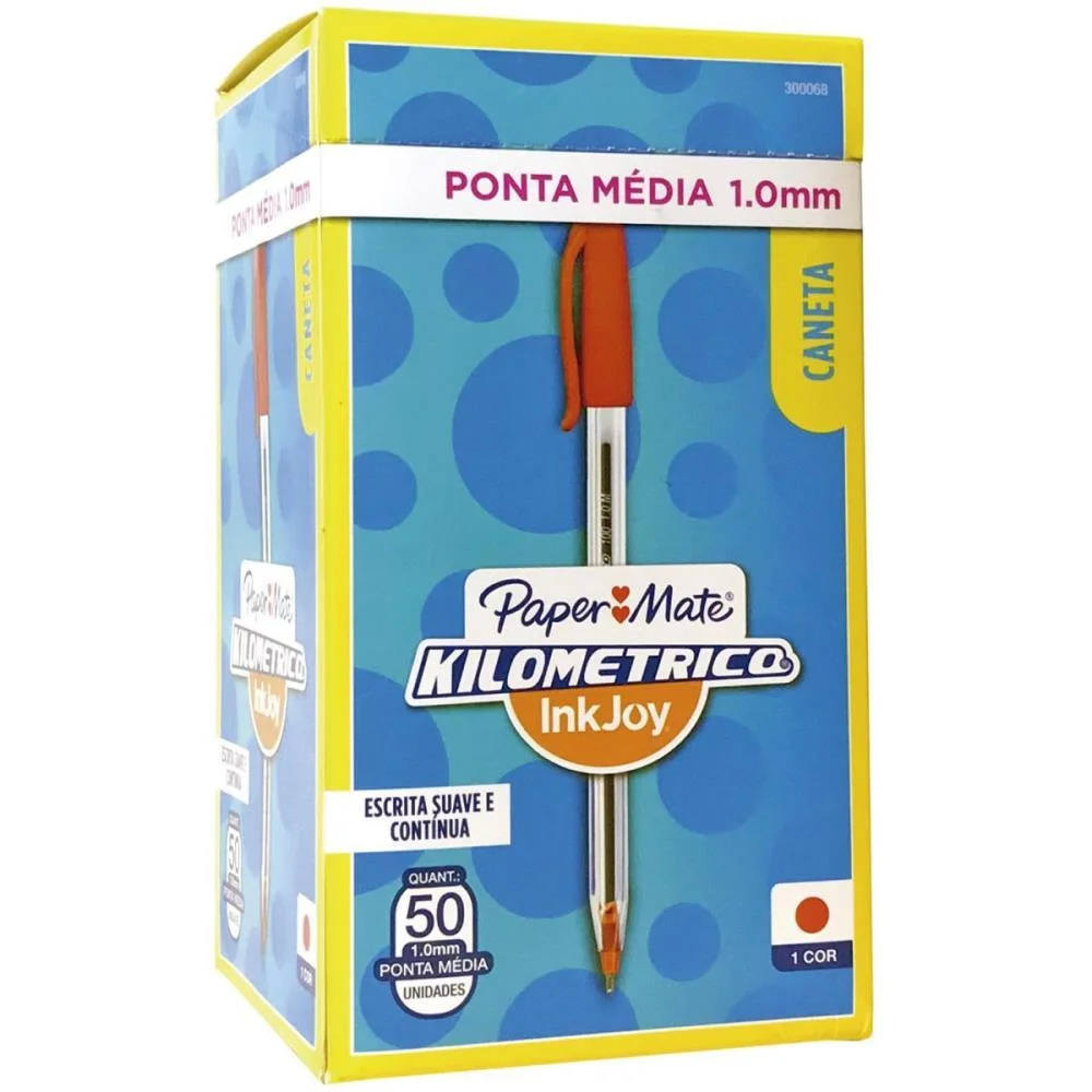 Caneta Esferografica Kilometrica 100 Media Vermelha Paper Mate (Cx.c/50) - imagem 2