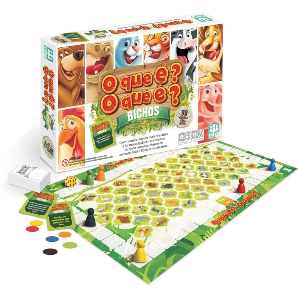 Jogo Diverso O Que E O Que E Bichos 100 Fig Nig Brinquedos - imagem 2