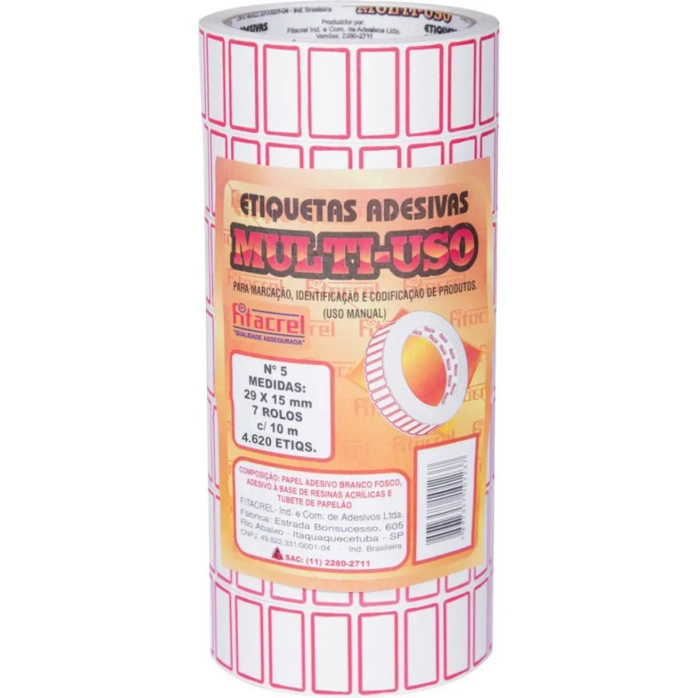 Etiqueta Para Preco 29X15Mm C/4620 Etiquetas Fitacrel (Pct.c/07) - imagem 2