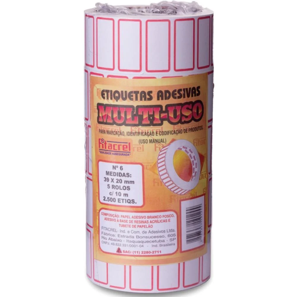 Etiqueta Para Preco 39X20Mm C/2500 Etiquetas Fitacrel (Pct.c/05) - imagem 3