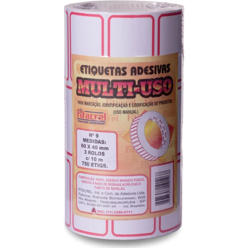 Etiqueta Para Preco 60X40Mm C/750 Etiquetas Fitacrel (Pct.c/03) - imagem 3