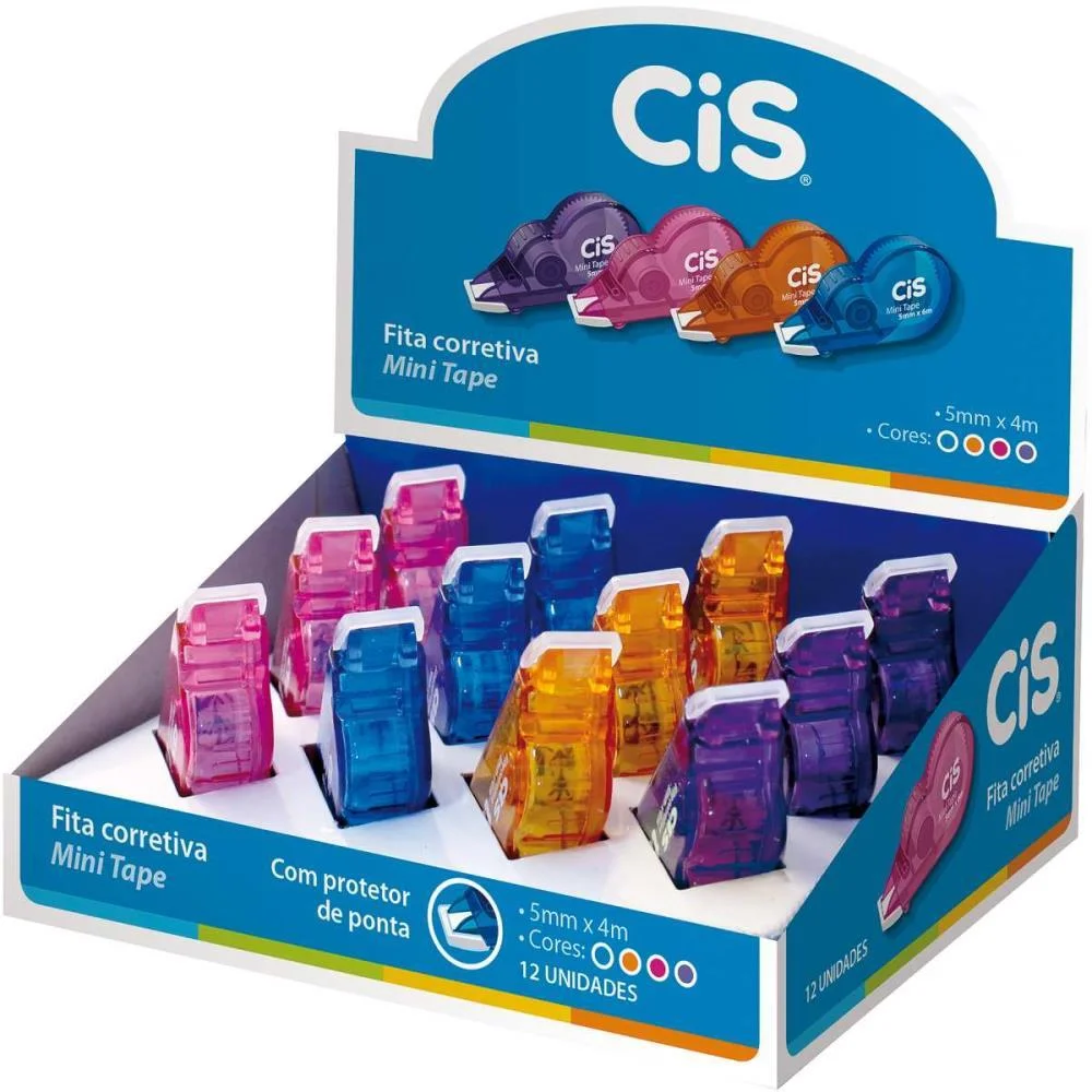 Corretivo Em Fita Cis Mini Tape 4M Sertic (Cx.c/12) - imagem 4