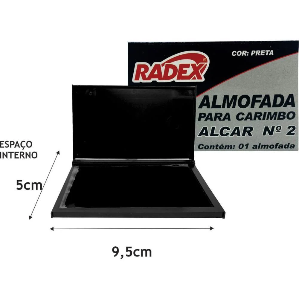 Almofada Carimbo N.2 Preta Radex - imagem 3