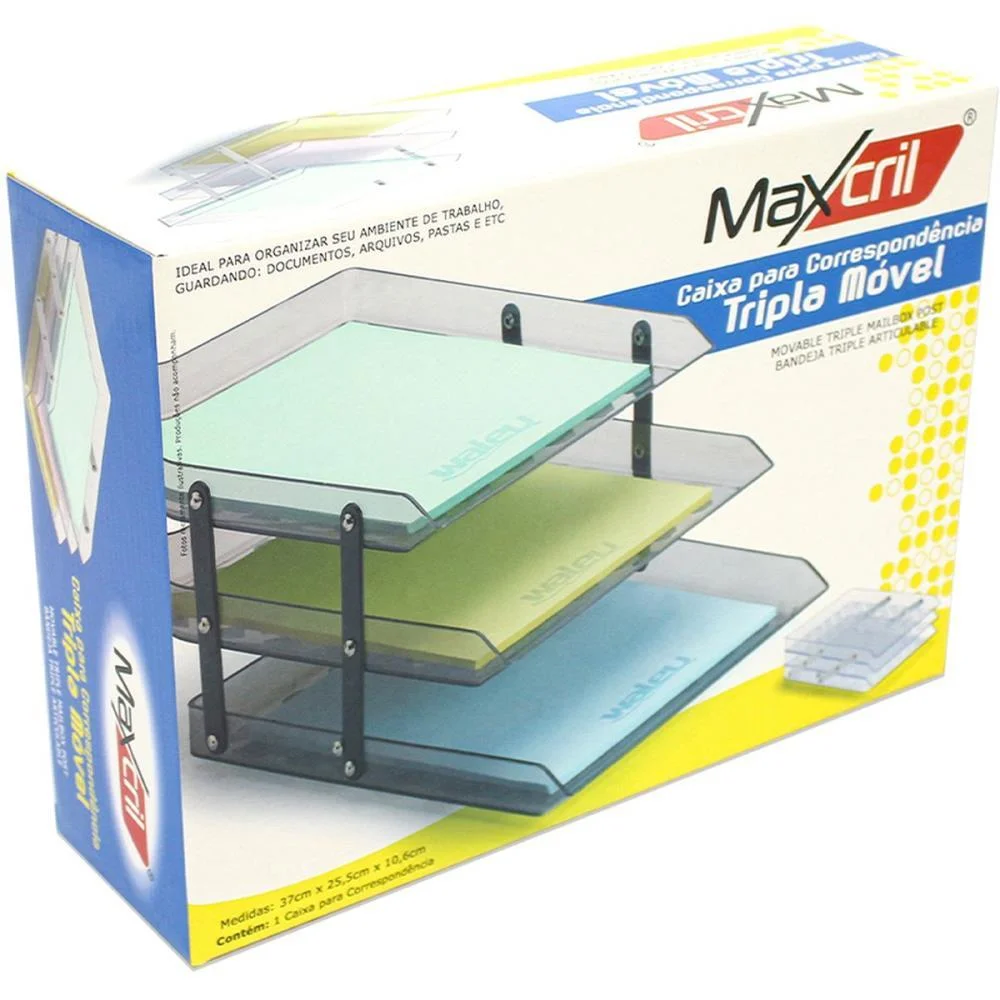 Caixa Correspondencia Tripla Movel Fume Maxcril - imagem 5