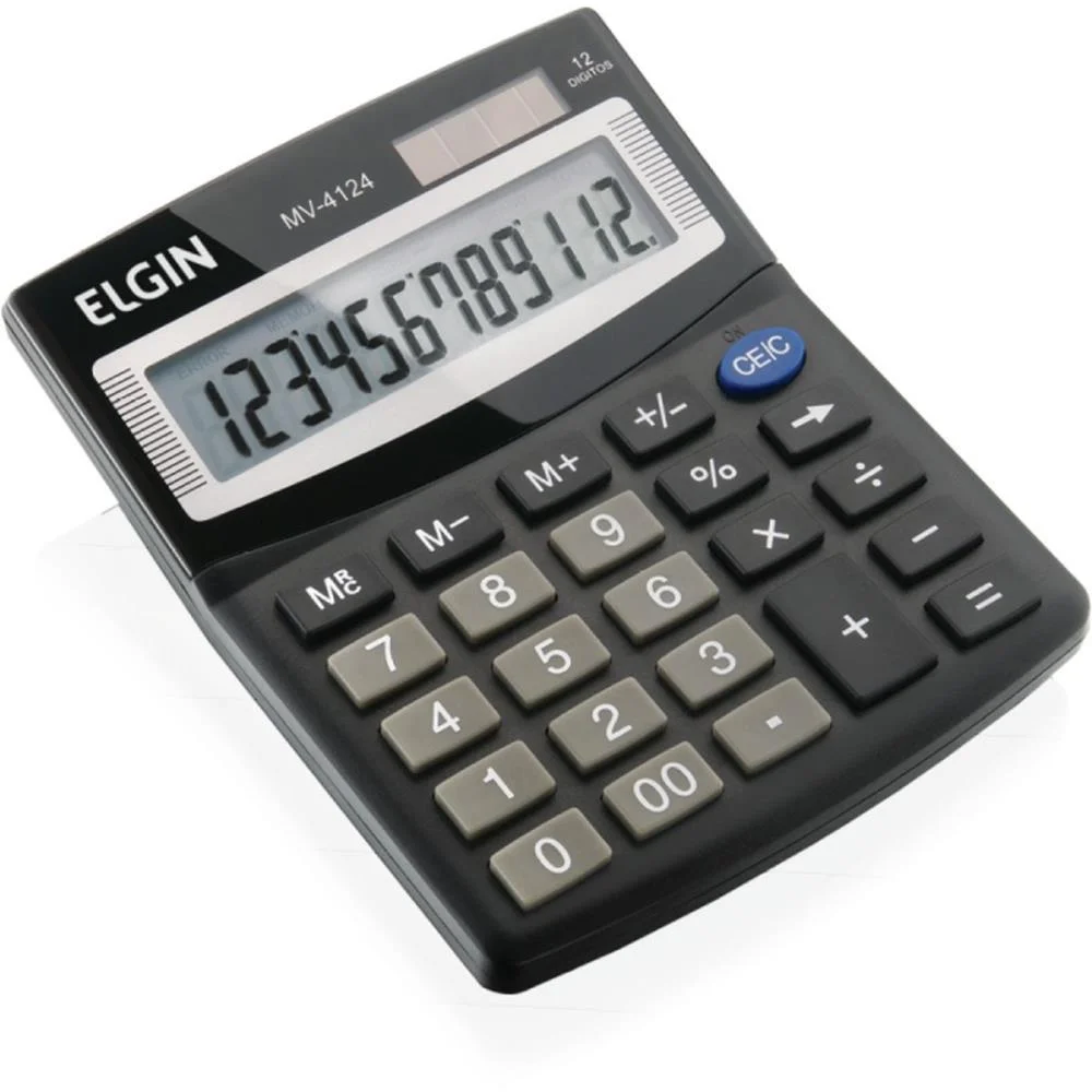 Calculadora De Mesa 12 Dig. Solar/Bateria Preta Elgin - imagem 2