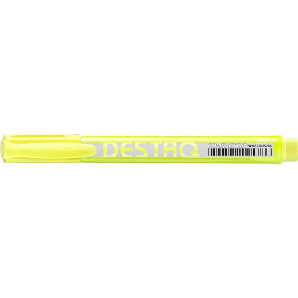 Caneta Marca Texto Destaq Fluorescente Amarela Compactor (Cx.c/12) - imagem 2