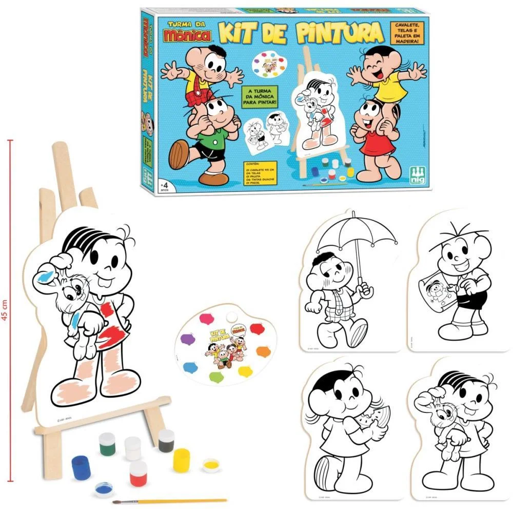 Brinquedo Para Colorir T.da Monica Kit De Pintura Nig Brinquedos - imagem 2
