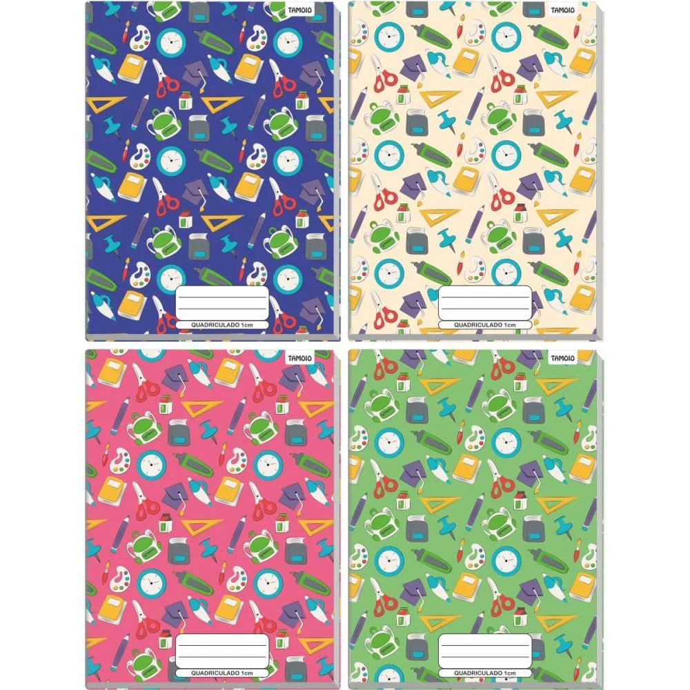 Caderno Quadriculado Univers. 1X1Cm 48F Broch. Decorado Cd Tamoio (Pct.c/05) - imagem 2