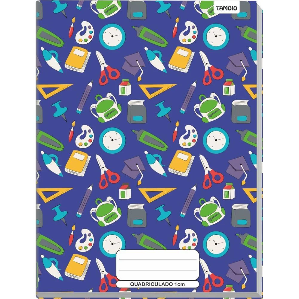Caderno Quadriculado Univers. 1X1Cm 48F Broch. Decorado Cd Tamoio (Pct.c/05) - imagem 4