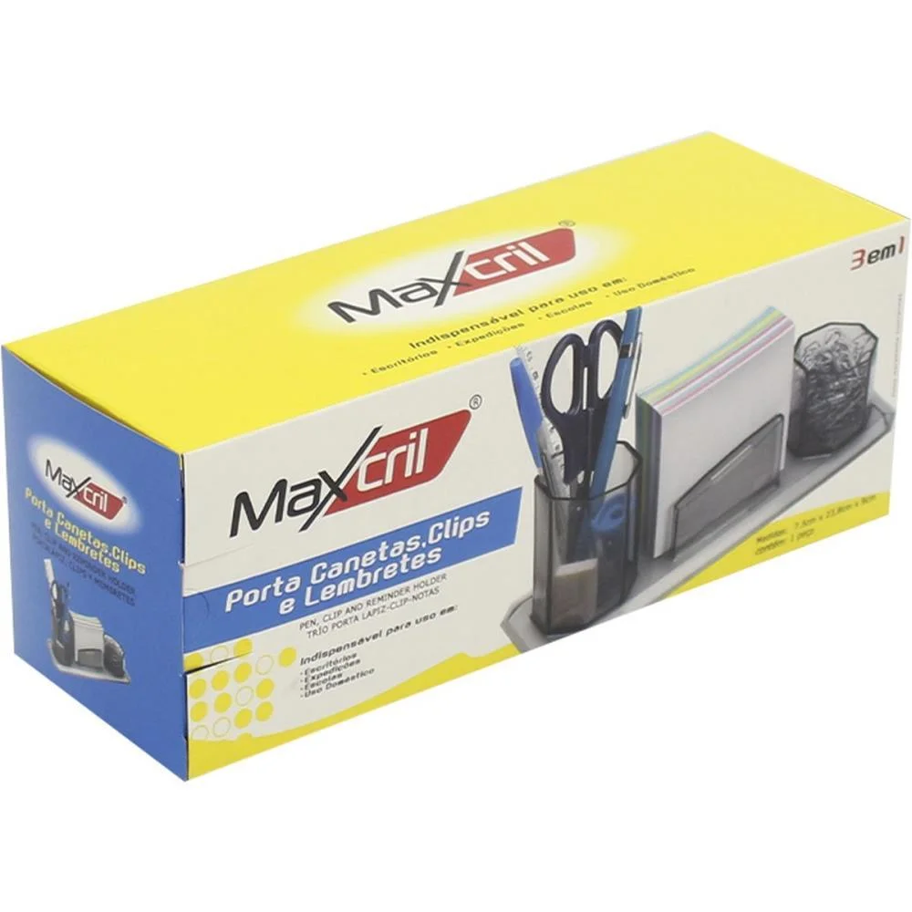 Acessorio Para Mesa Porta Caneta/Clips/Lemb.fume Maxcril - imagem 6