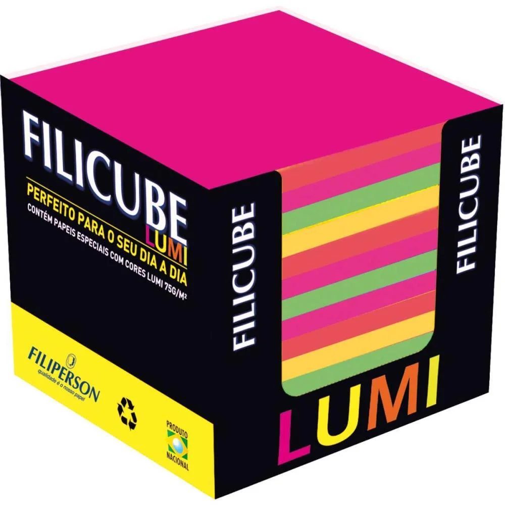 Bloco De Anotacoes Filicube 8X8Cm. 85G. Lumi Filiperson (Caixinha) - imagem 3