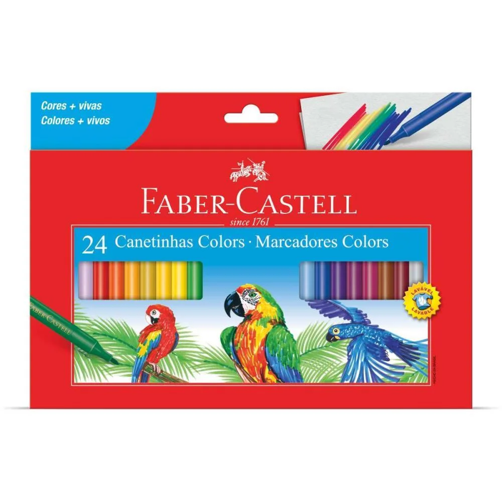 Caneta Hidrografica Prestocolor Regular 24 Cores Faber-Castell (Pct.c/06) - imagem 3