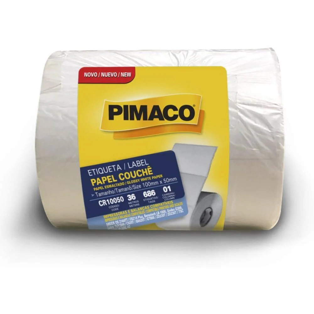 Etiqueta Adesiva Couche 100Mmx50Mm C/686 Etiq. Pimaco (Rolo) - imagem 3