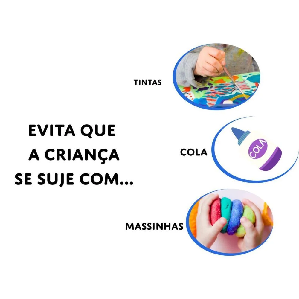 Avental Escolar Liso Azul 39X76Cm Dac - imagem 4