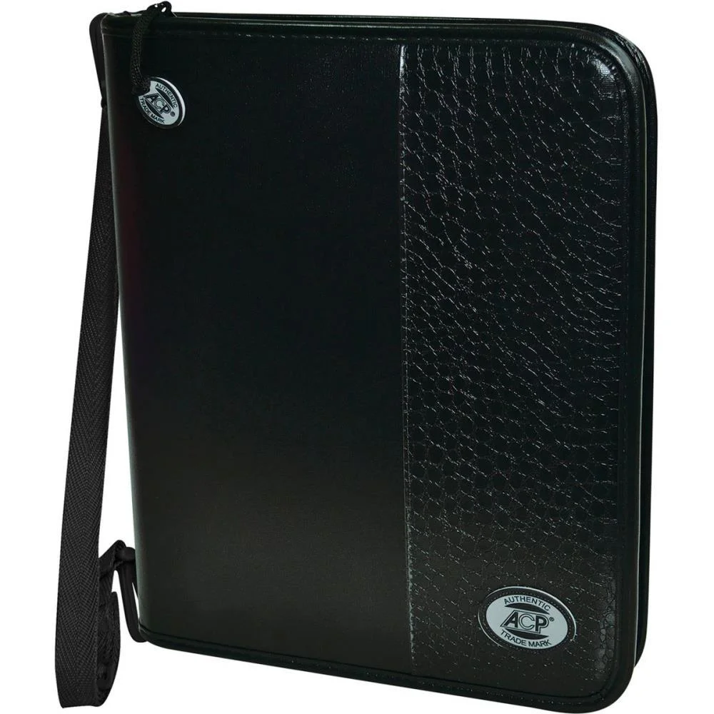 Fichario Com Ziper Croco Preto Completo Acp - imagem 2