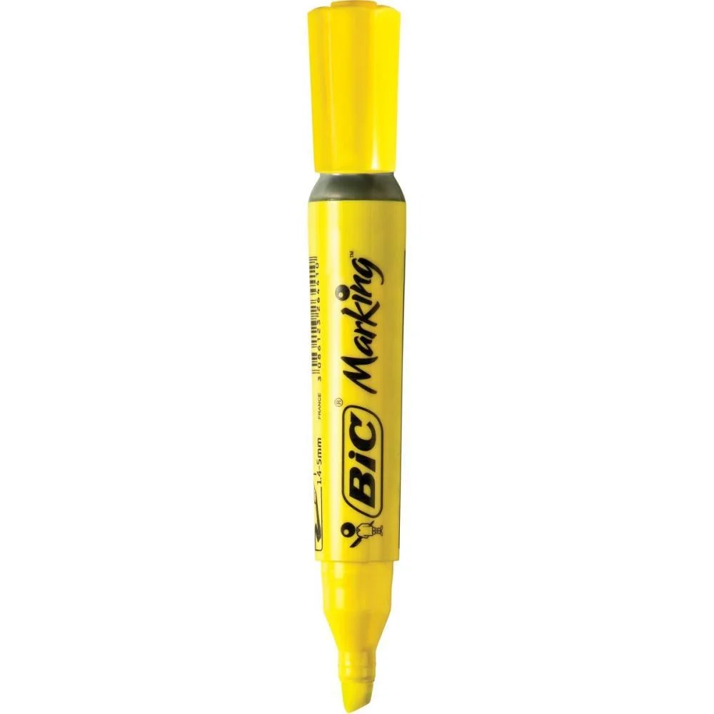 Caneta Marca Texto Marking Fluorescente Amarela Bic (Cx.c/12) - imagem 4