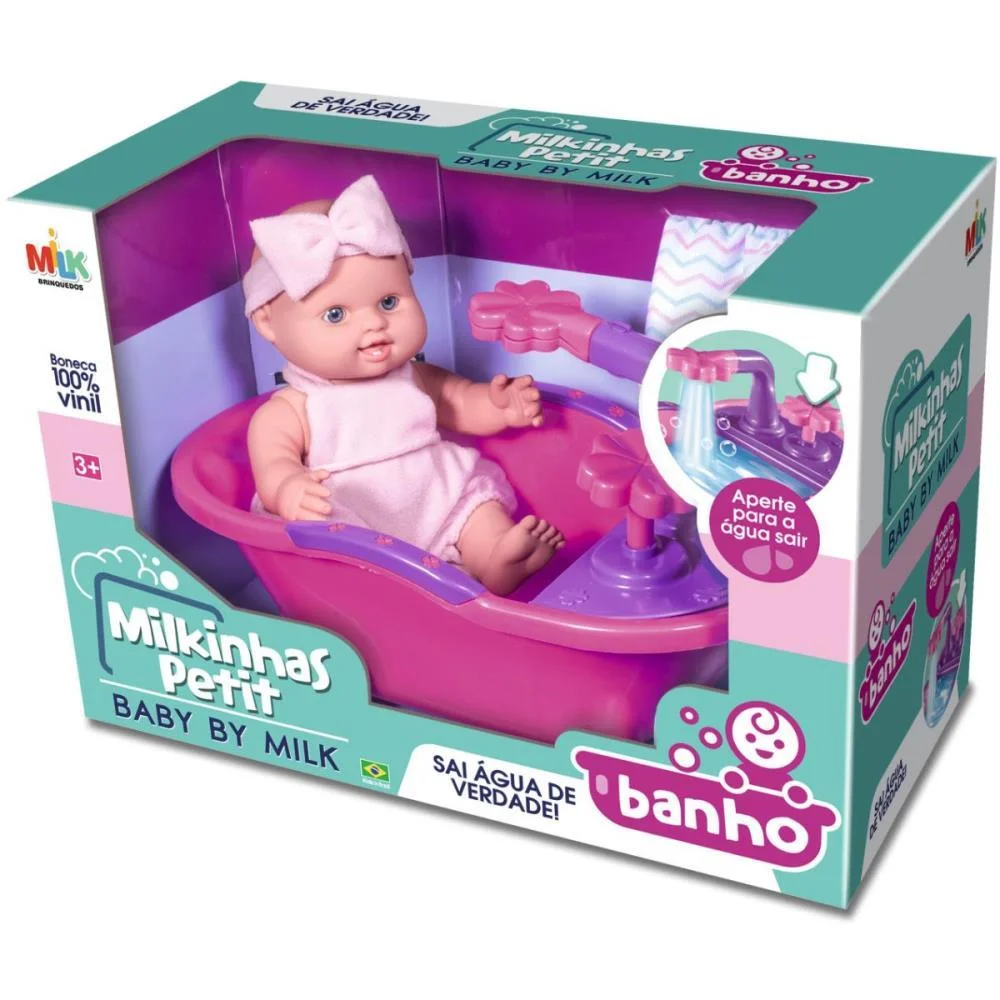 Boneca Milkinha Petit Banho Vinil 20C Milk - imagem 4