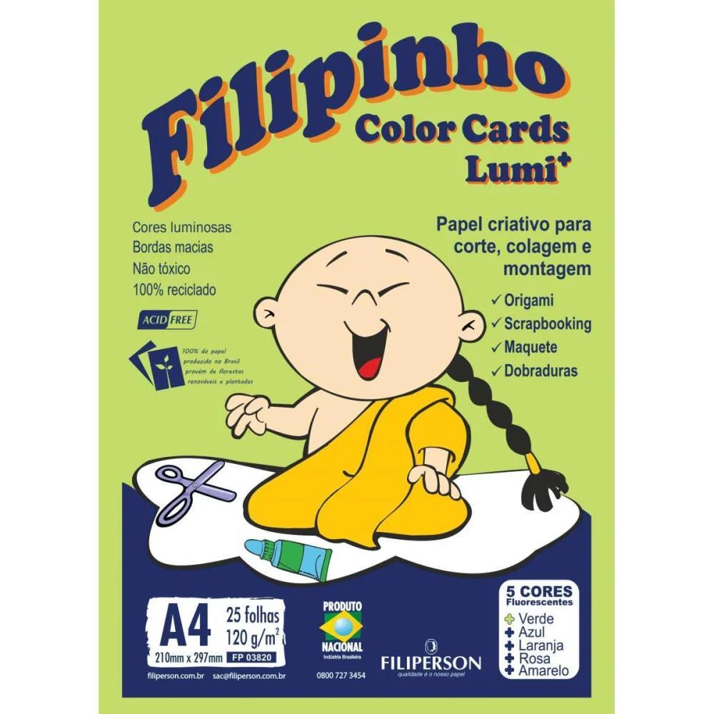 Bloco Para Educacao Artistica Filipinho Color Lumi 120G 25Fl Filiperson (Bloco) - imagem 2