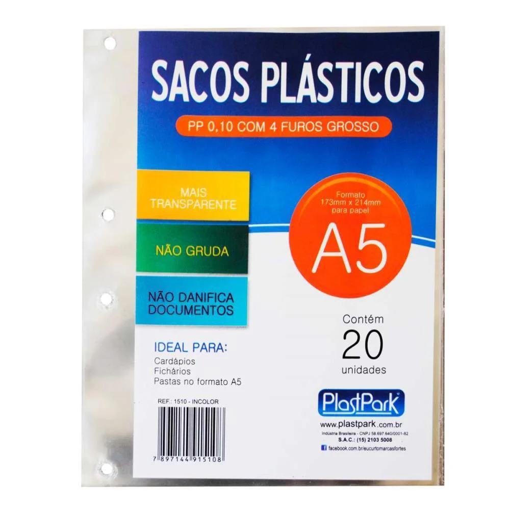 Envelope Plastico A5 4Furos Grosso Pp Romitec (Pct.c/20) - imagem 2