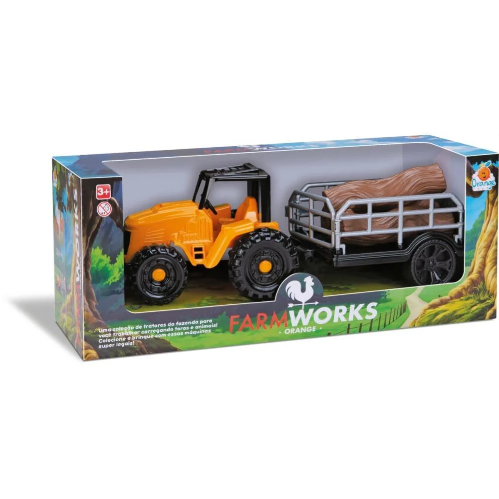 Trator Farm Work Tora 34Cm. Sortidos Orange Toys - imagem 3