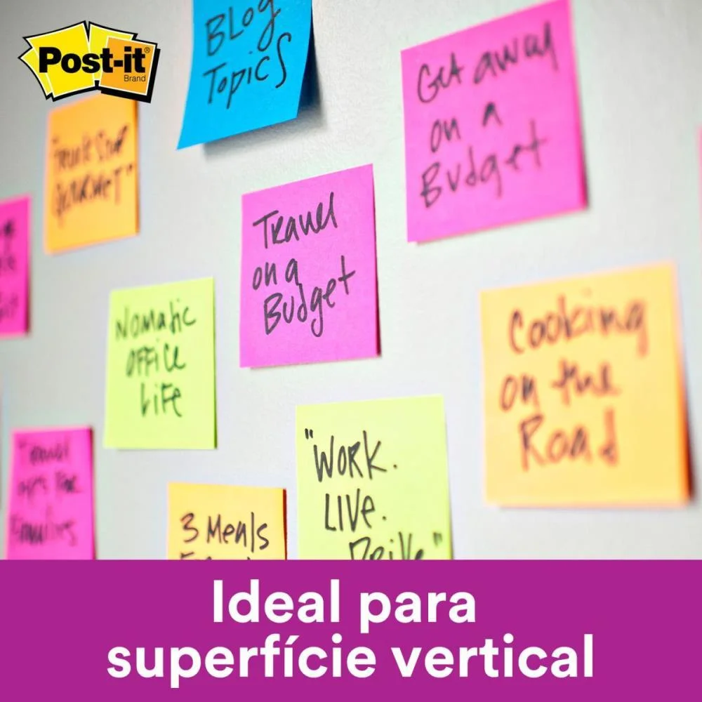 Bloco De Recado Post-It 657 Azul Recl. 76X102Mm 90Fl 3M - imagem 5