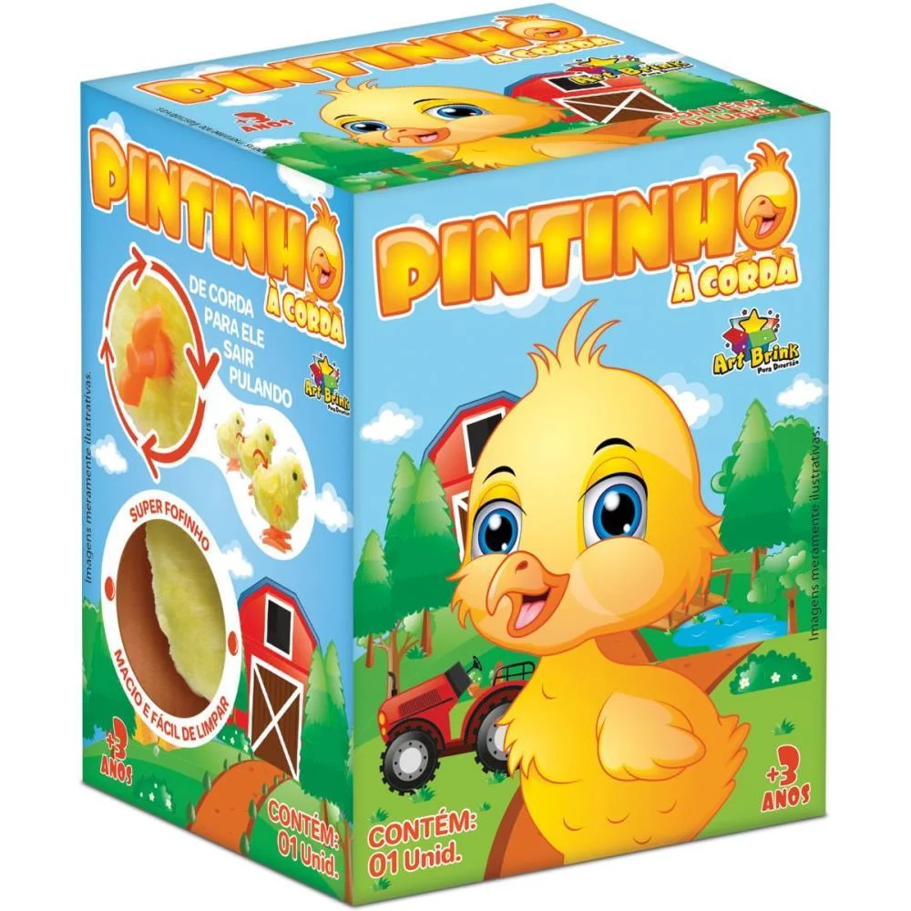 Brinquedo Para Bebe Animal Pintinho A Corda Art Brink - imagem 5