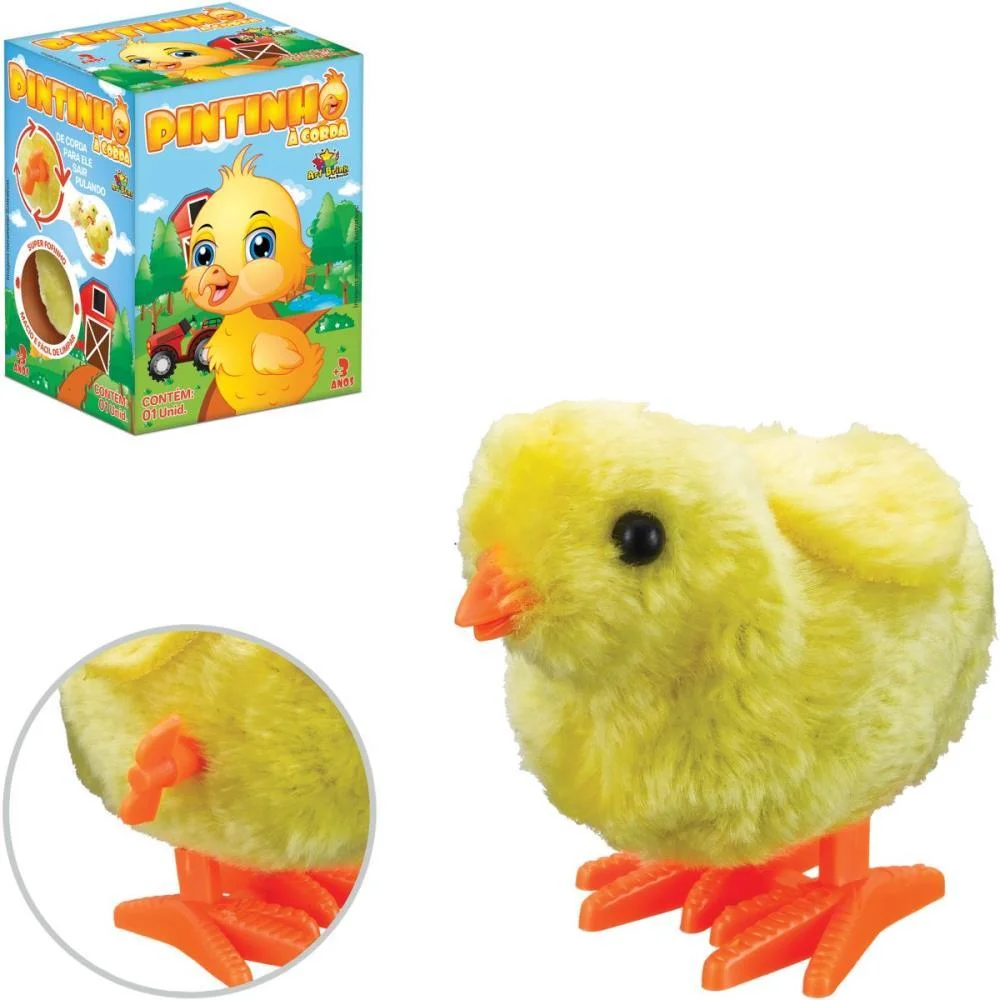 Brinquedo Para Bebe Animal Pintinho A Corda Art Brink - imagem 6