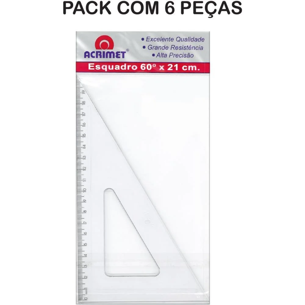 Esquadro Poliestireno 60 Graus 21Cm Acrimet (Pct.c/06) - imagem 3