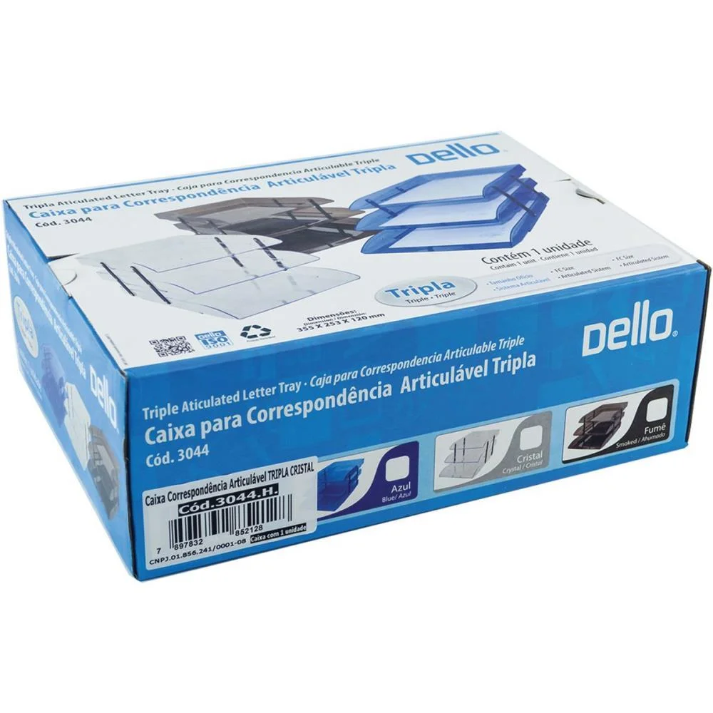 Caixa Correspondencia Tripla Articulavel Cristal Dello - imagem 5