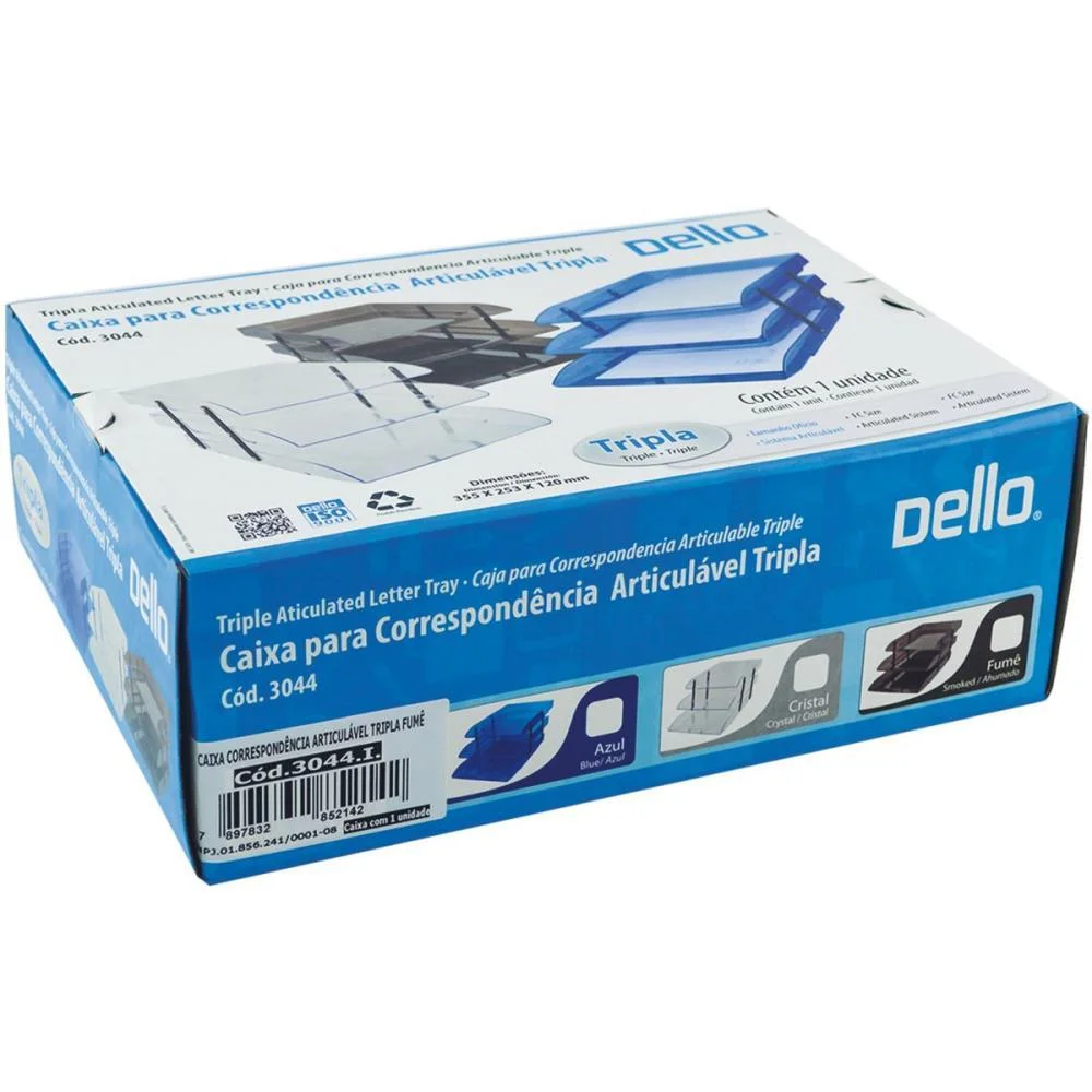 Caixa Correspondencia Tripla Articulavel Fume Dello - imagem 5