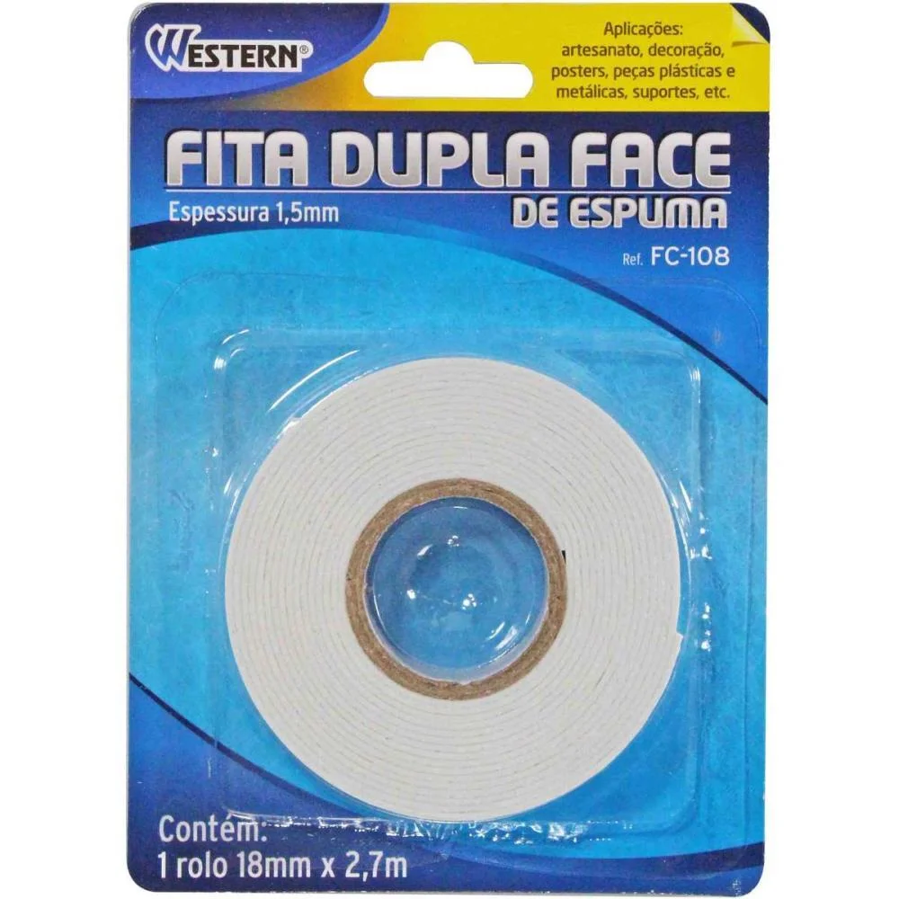 Fita Dupla Face Espumada 18Mmx2,7M Western - imagem 4