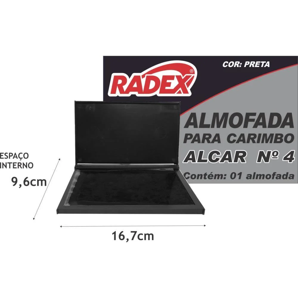 Almofada Carimbo N.4 Preta Radex - imagem 3