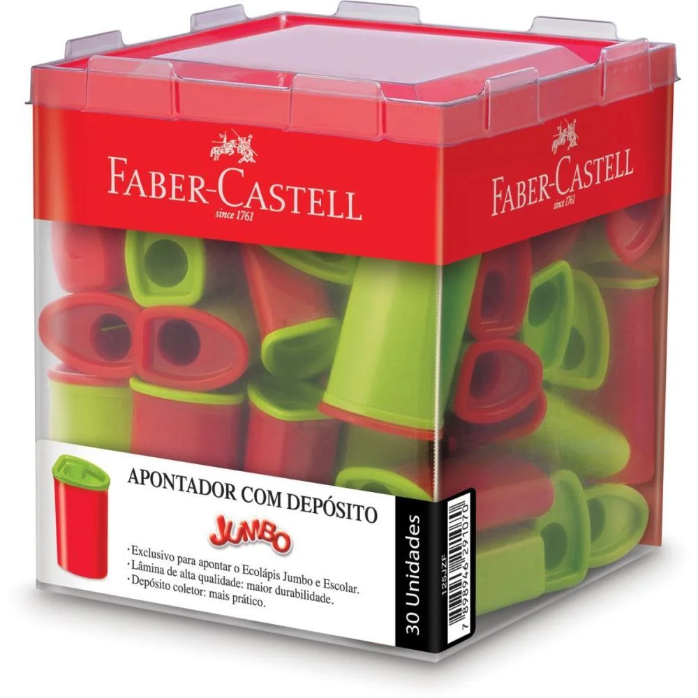 Apontador Com Deposito Jumbo 2Cores Faber-Castell C/ 30 Unidades - imagem 2