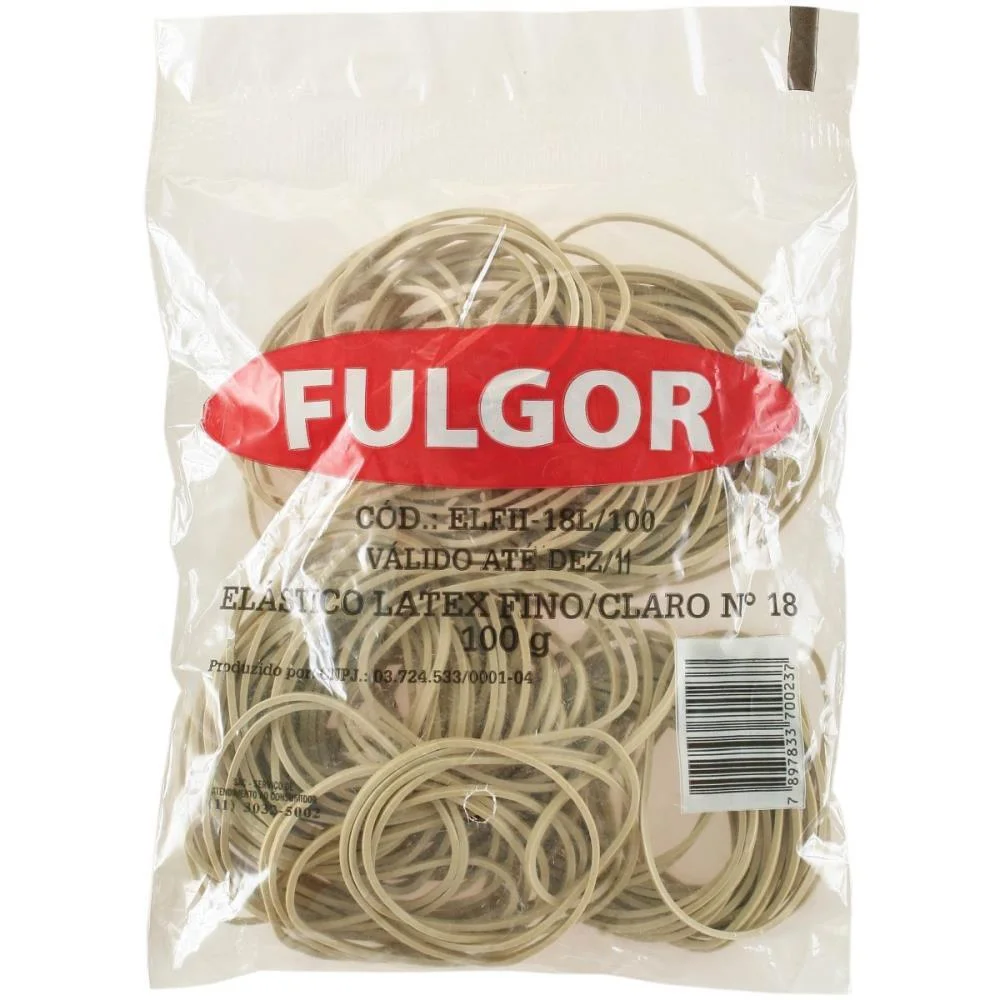 Elastico Latex Fino/Claro N.18 100G Fulgor (Pacote) - imagem 3