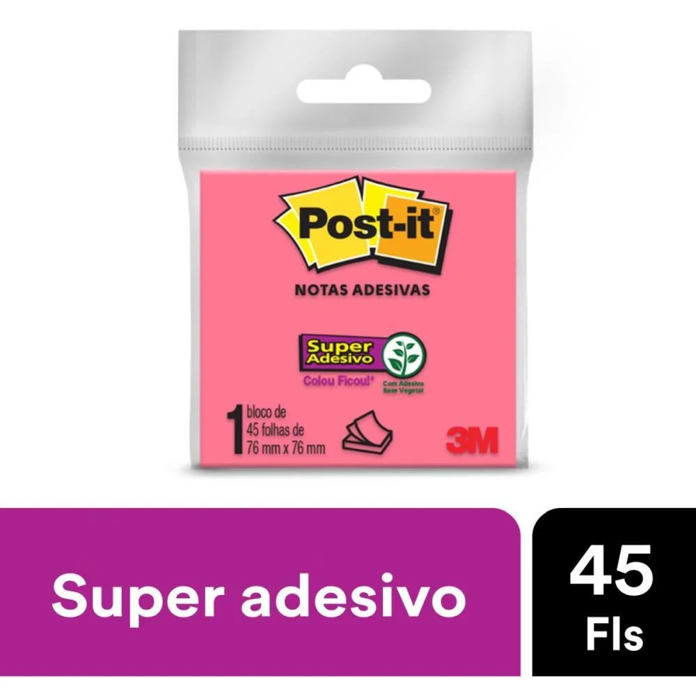 Bloco De Recado Post-It 76X76Mm Rosa 45Fls. 3M - imagem 4