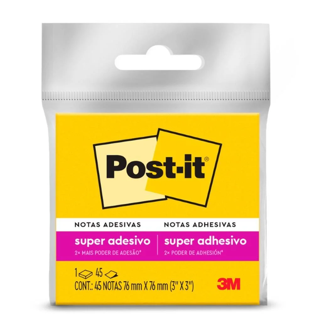Bloco De Recado Post-It 76X76Mm Amarelo Neon 45Fls. 3M - imagem 3