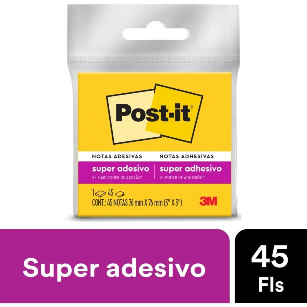 Bloco De Recado Post-It 76X76Mm Amarelo Neon 45Fls. 3M - imagem 4