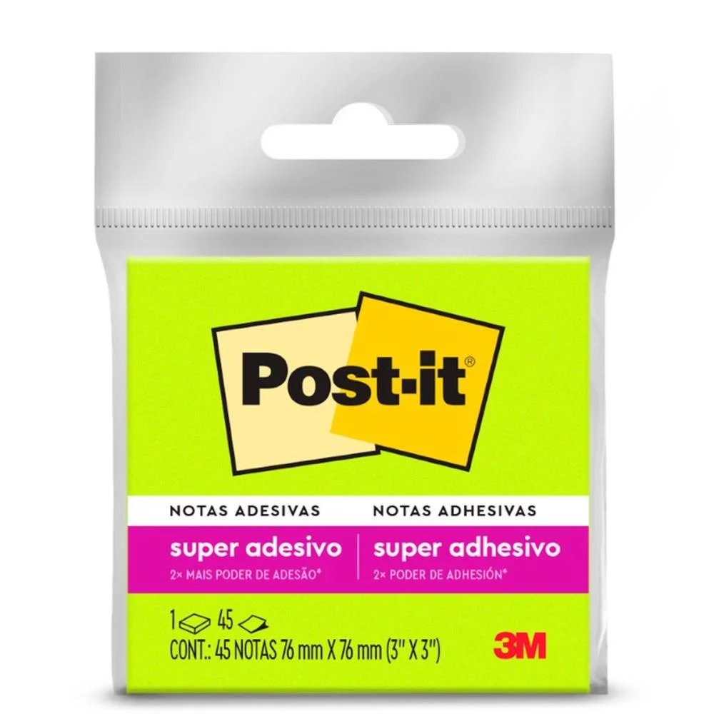 Bloco De Recado Post-It 76X76Mm Verde 45Fls. 3M - imagem 3