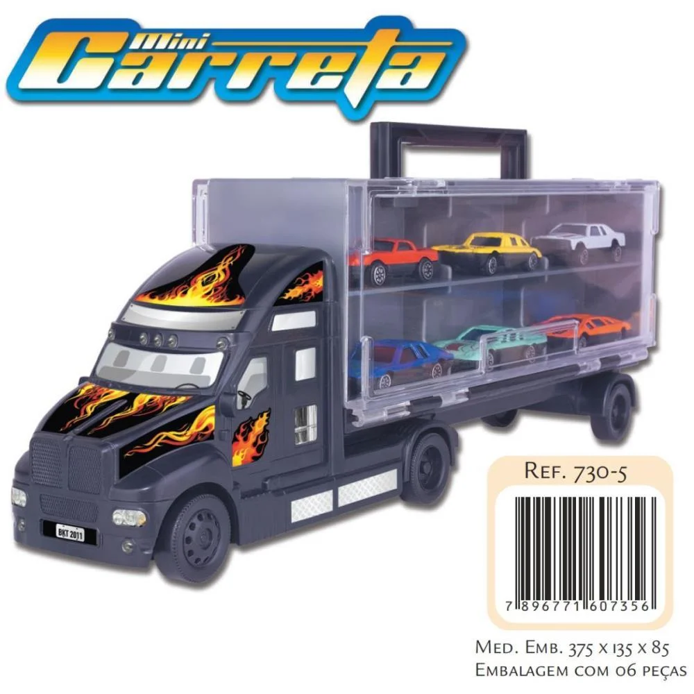 Caminhao Mini Carreta C/6 Veiculos Braskit - imagem 2