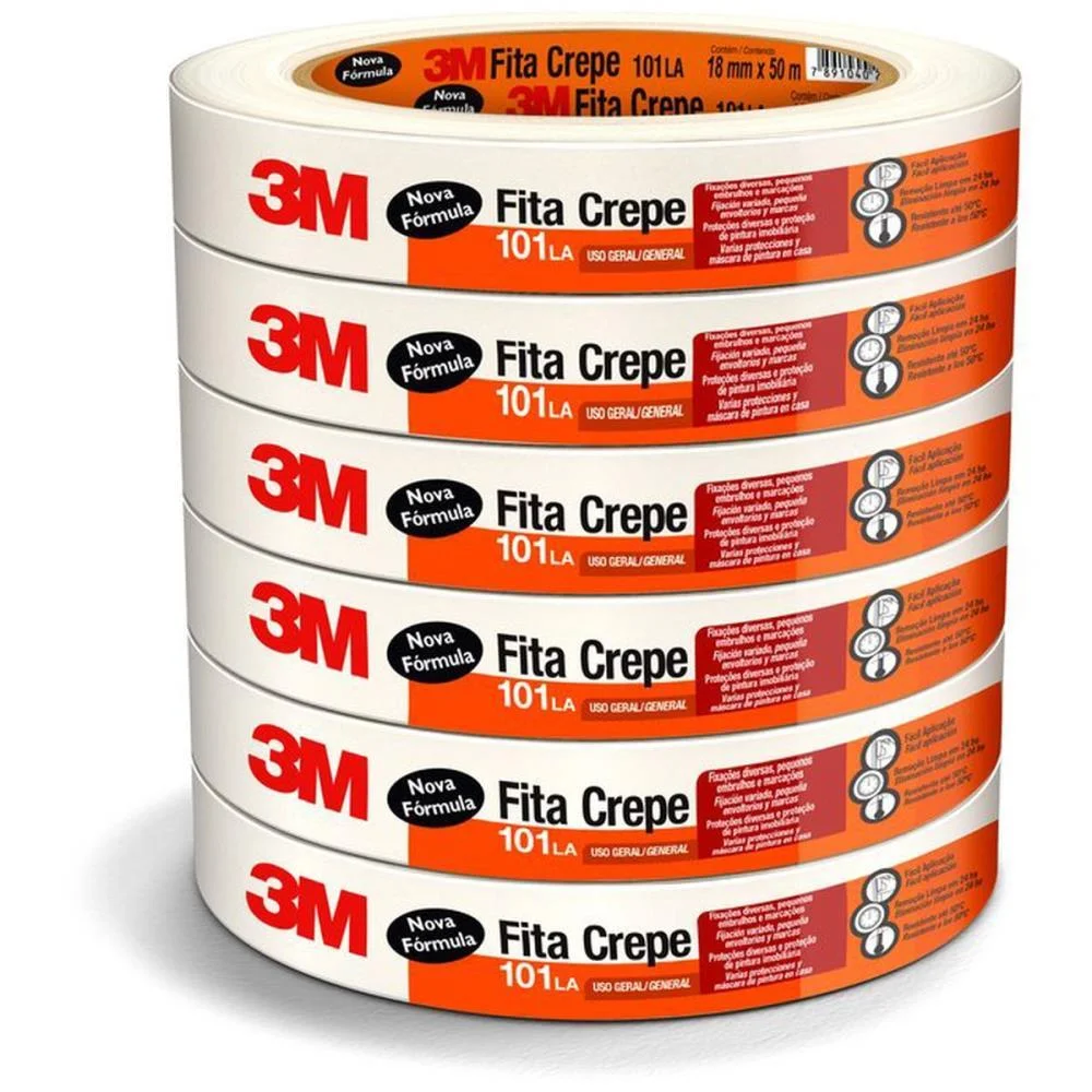 Fita Crepe Escolar 101 18Mmx50M. 3M (Pct.c/06) - imagem 3